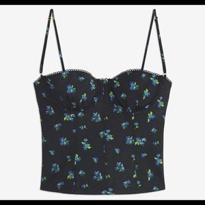 WeWoreWhat Underwire Corset Top in Watercolor Ditsy print